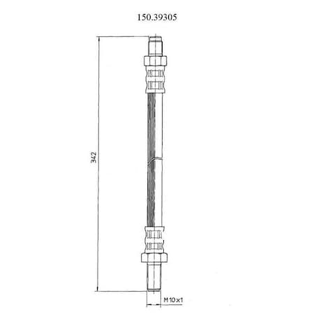 Centric Parts Brake Hose, 150.39305 150.39305